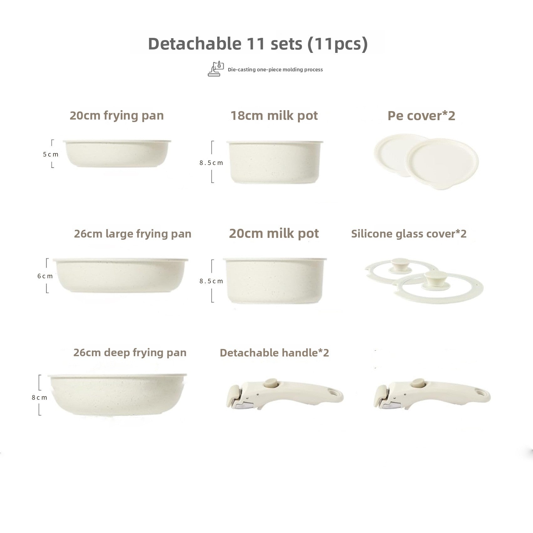 Detachable Handle Nonstick Cookware