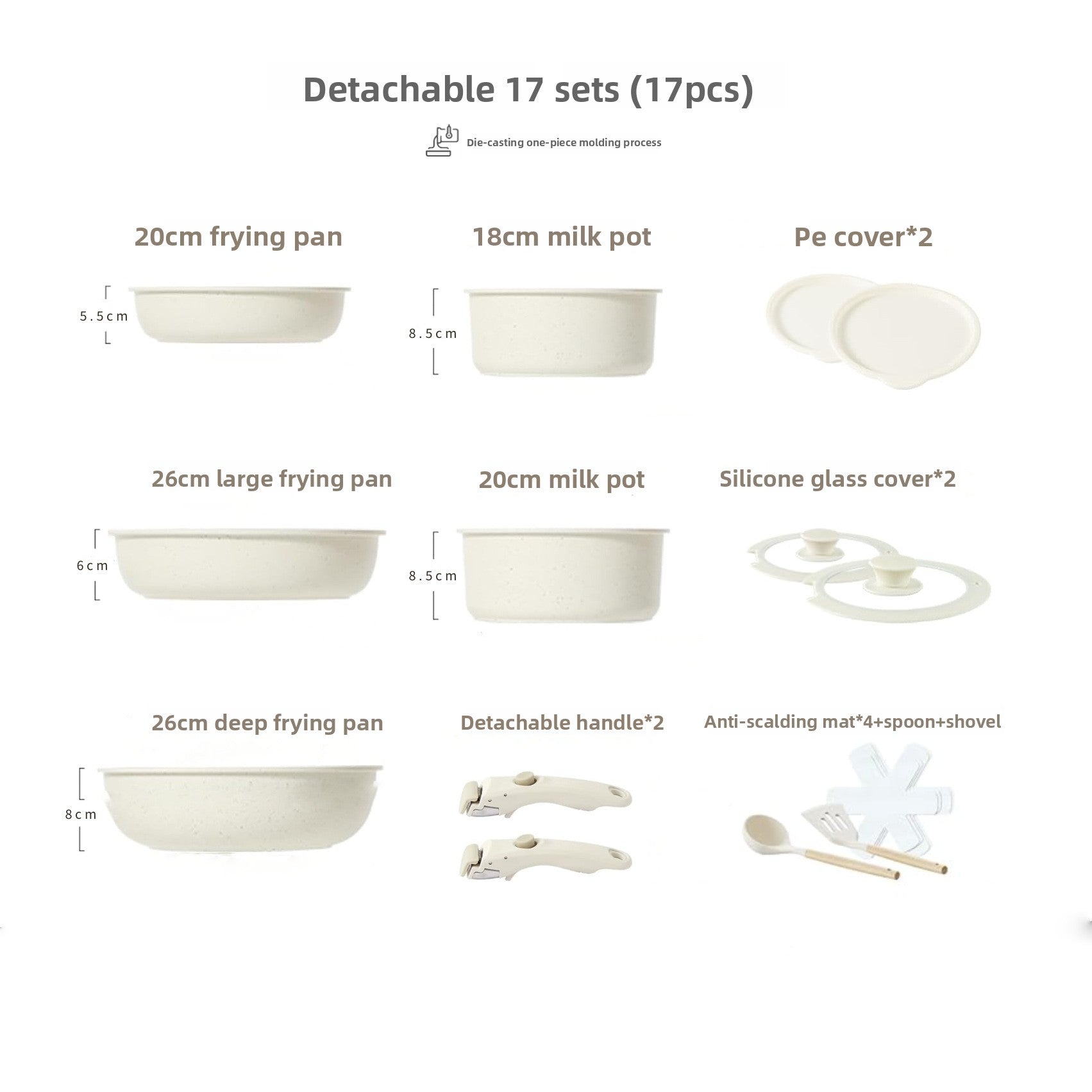 Detachable Handle Nonstick Cookware