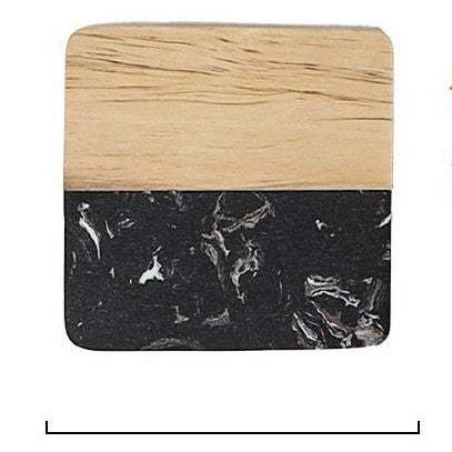 Marble Stitching Acacia Wood Coaster