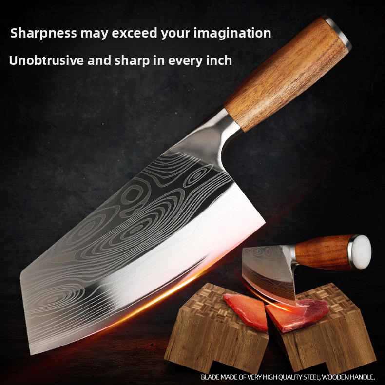 Stainless Steel Kitchen Knife with Rosewood Handle