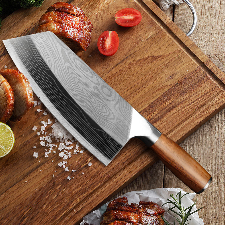 Stainless Steel Kitchen Knife with Rosewood Handle