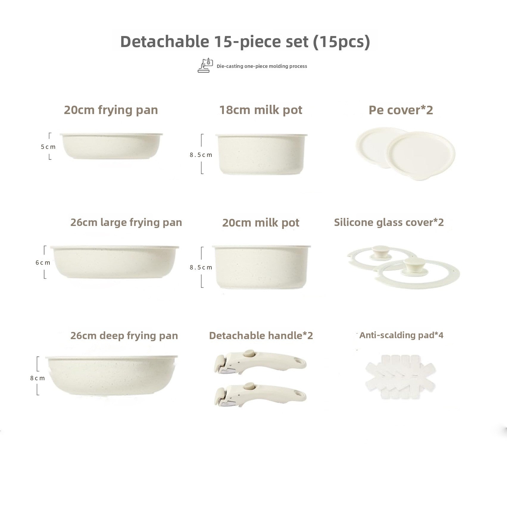 Detachable Handle Nonstick Cookware