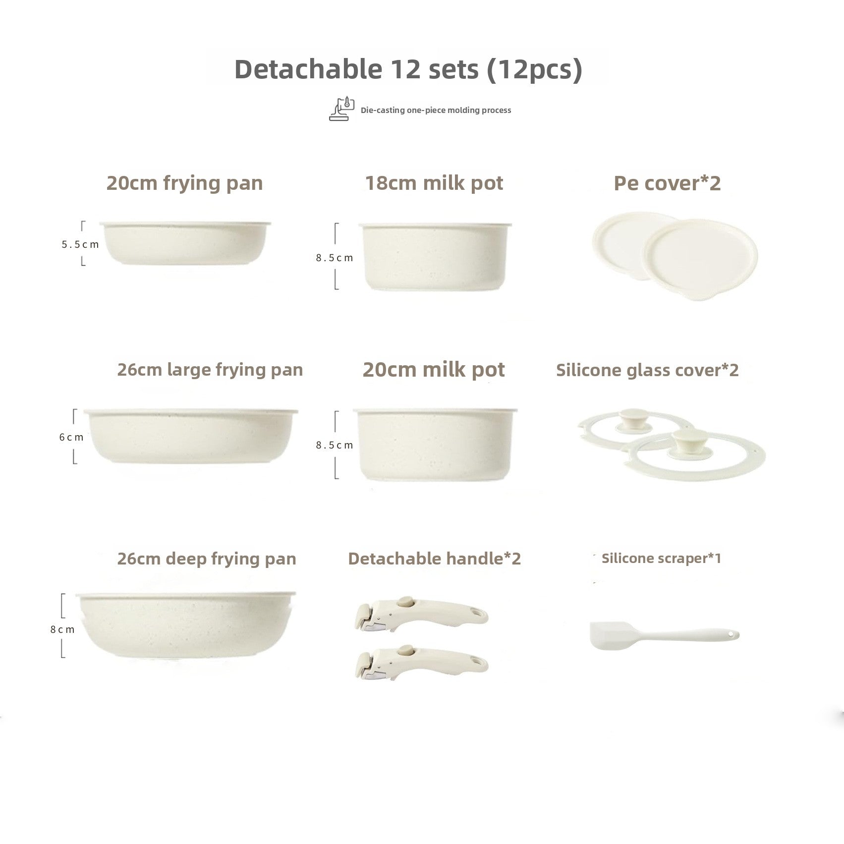 Detachable Handle Nonstick Cookware