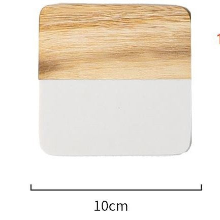 Marble Stitching Acacia Wood Coaster