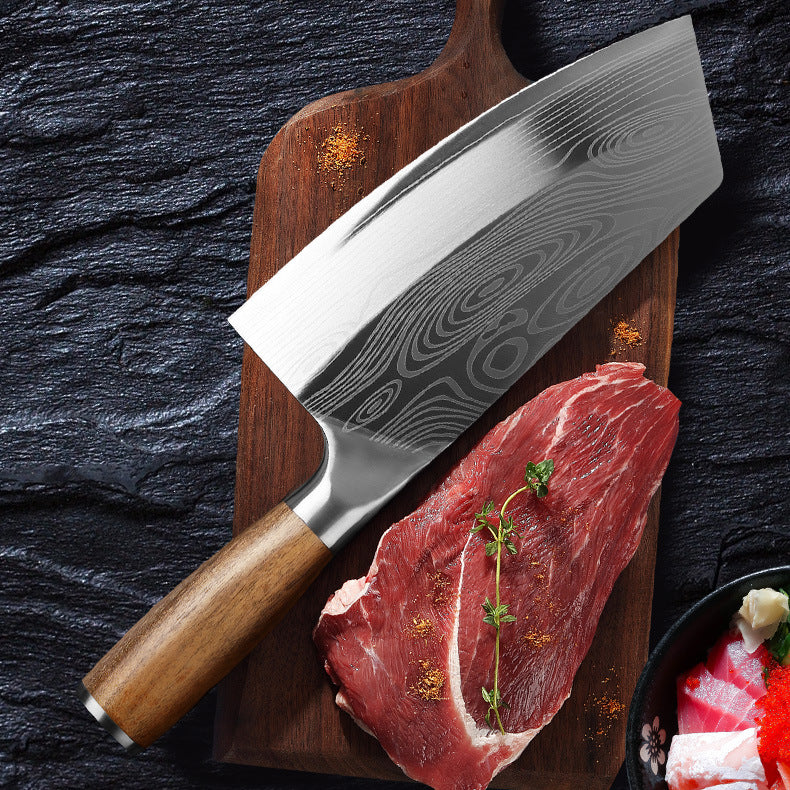 Stainless Steel Kitchen Knife with Rosewood Handle